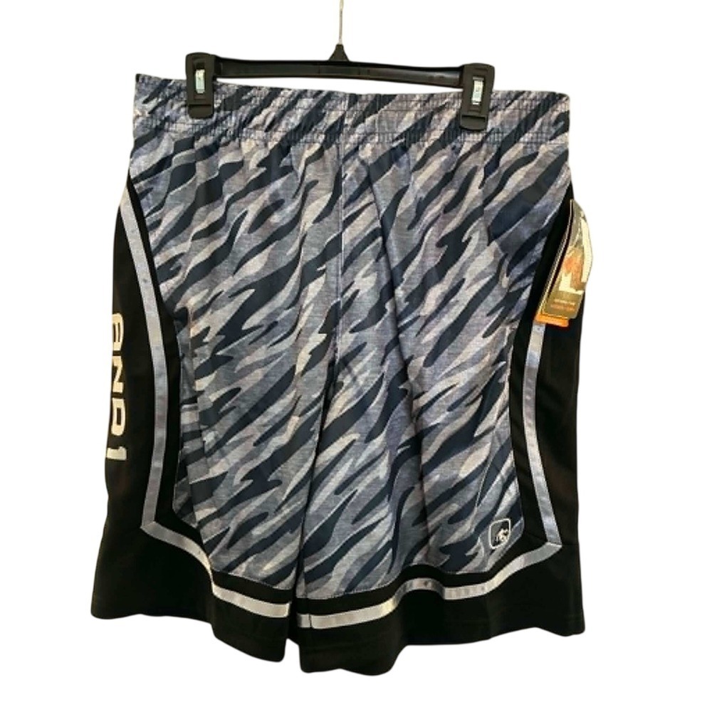 AND1 Basketball Shorts Mens Large Ebony Grey Camo New Core Short ANM213SH16015